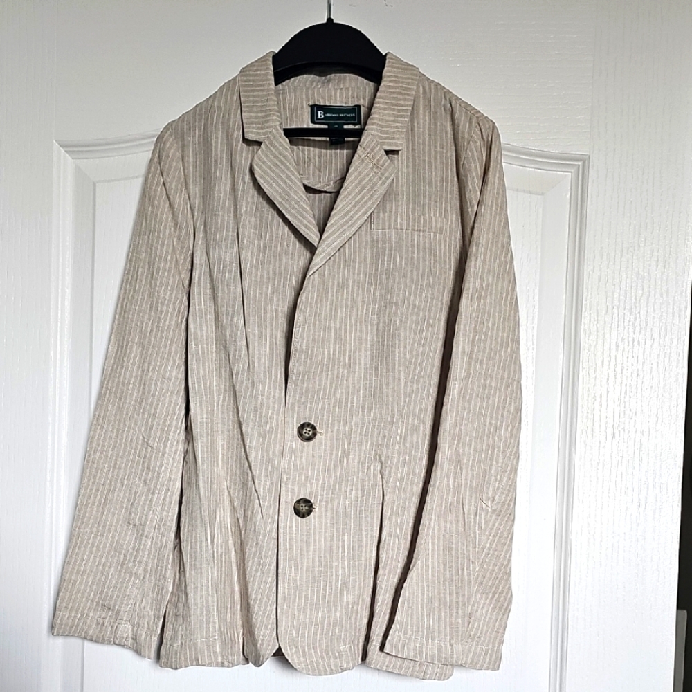 Brooks Brothers Beige Pinstripe Suit - Lightweight